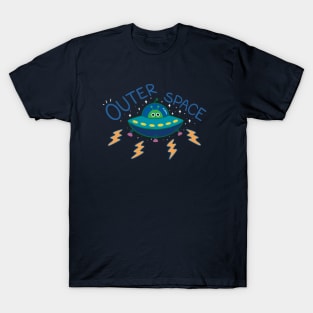 Cute Alien in Outer Space T-Shirt